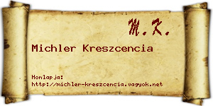 Michler Kreszcencia névjegykártya